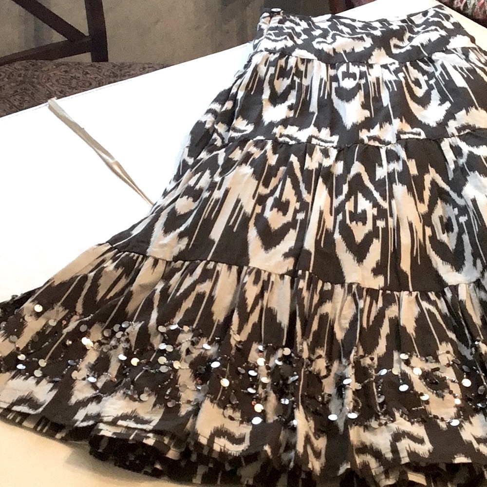100% cotton sequin swing skirt
